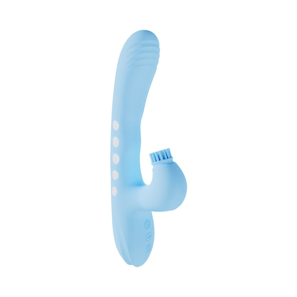SHOTS - ESTIMULADOR CLITORIDIANO VIBRANTE E DE TOQUES VIVE ANDRIA LED G-SPOT AZUL