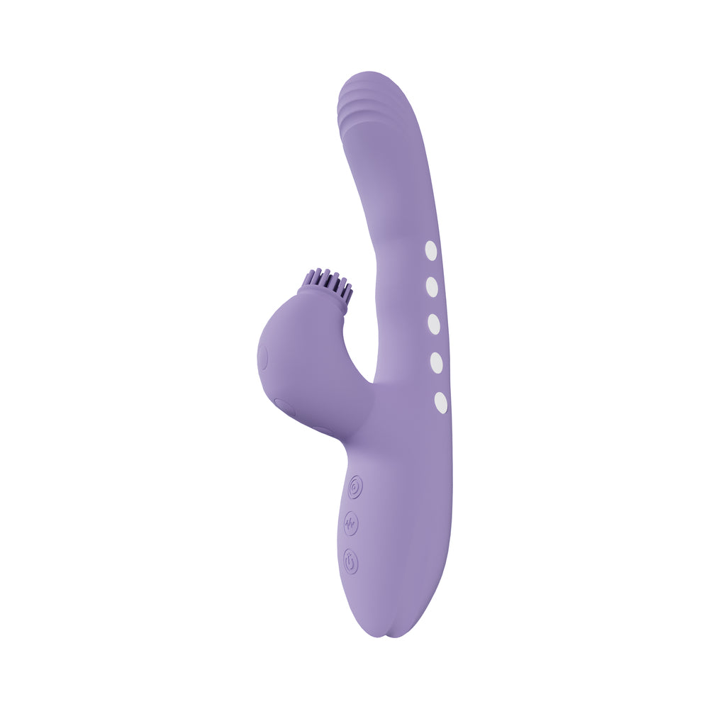 SHOTS - VIVE ANDRIA LED G-SPOT VIBRATING AND TAP CLIT STIMULATOR LAVENDER