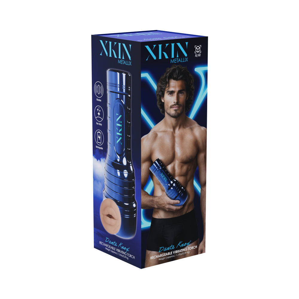 SHOTS - XKIN DANTE KNOX MOUTH TORCH VIBRATING MASTURBATOR METALLIC BLUE