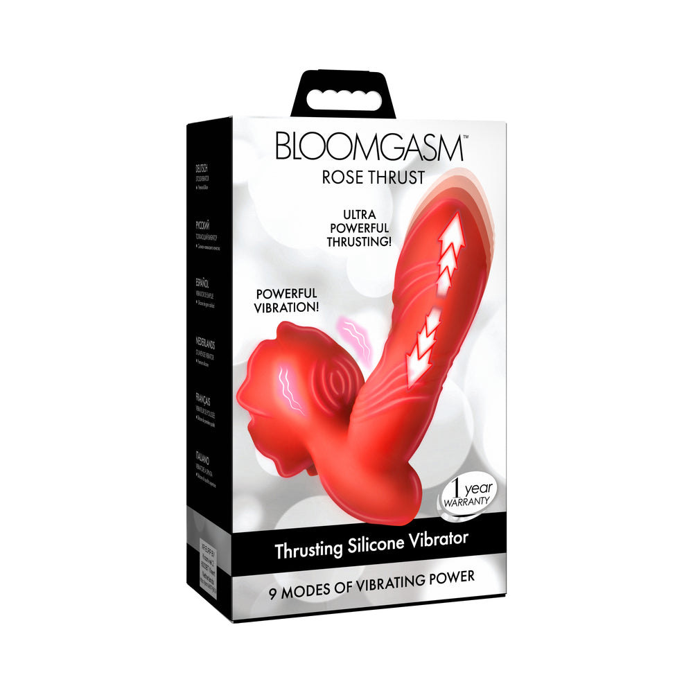 XR BRANDS - VIBRADOR DE SILICONE COM MOVIMENTO DE THRUST BLOOMGASM