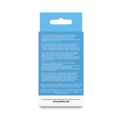NS NOVELTIES - TIC TAC BLUE RAZZ SILICONE BULLET VIBE BLUE