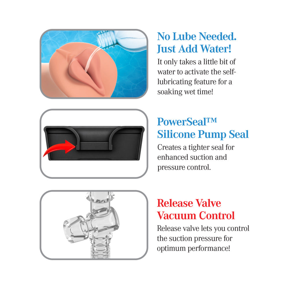 PDX BRANDS - SISTEMA DE SUCÇÃO PROFUNDA COM BOMBA AUTO-LUBRIFICANTE PDX EXTREME WET PUSSIES