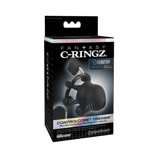 PIPEDREAM - FANTASY C-RINGZ CONTROLCORE TRAINER REMOTE VIBRATING COCK BLOCKER BLACK