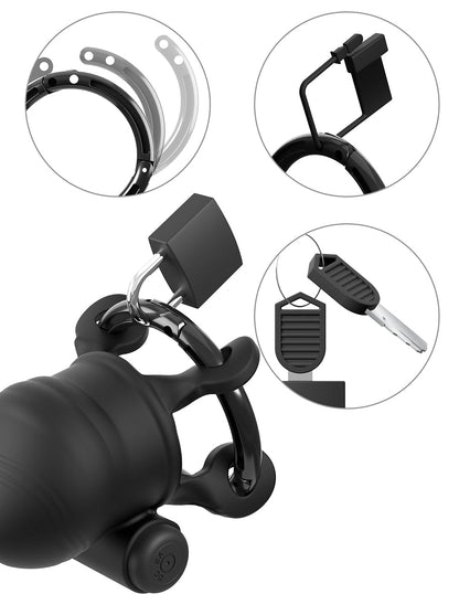 PIPEDREAM - FANTASY C-RINGZ CONTROLCORE TRAINER REMOTE VIBRATING COCK BLOCKER BLACK