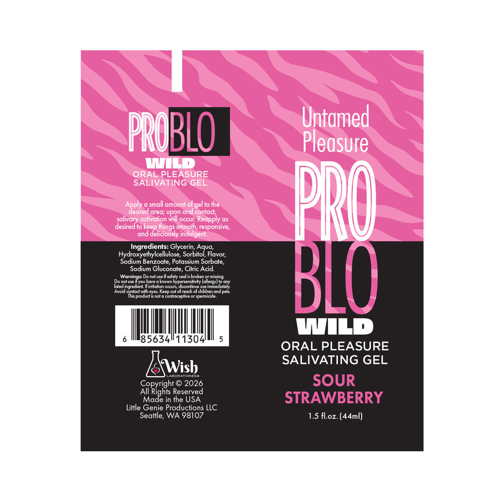 LITTLE GENIE - GEL DE ESTIMULAÇÃO ORAL PROBLO WILD SABOR MORANGO ÁCIDO 42 G.
