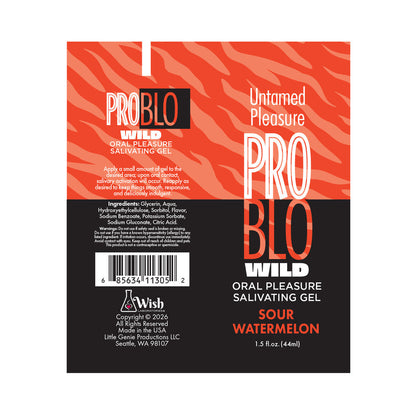 LITTLE GENIE - GEL DE ESTIMULAÇÃO ORAL PROBLO WILD SABOR MELANCIA ÁCIDA 1,5 OZ.