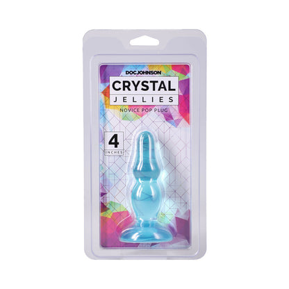 DOC JOHNSON - CRYSTAL JELLIES NOVICE POP PLUG 4 POL. AZUL-TURQUESA