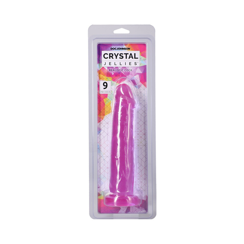 DOC JOHNSON - CRYSTAL JELLIES PÉNIS REALISTA 9 POL. PÚRPURA