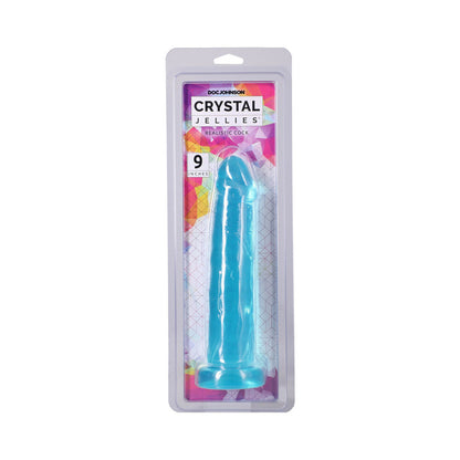 DOC JOHNSON - CRYSTAL JELLIES REALISTIC DILDO 9 IN. TEAL