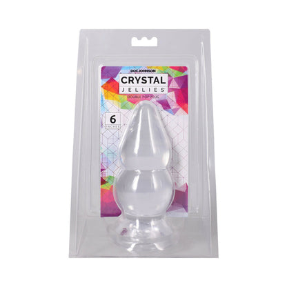 DOC JOHNSON - CRYSTAL JELLIES DOUBLE POP PLUG 15 CM TRANSPARENTE