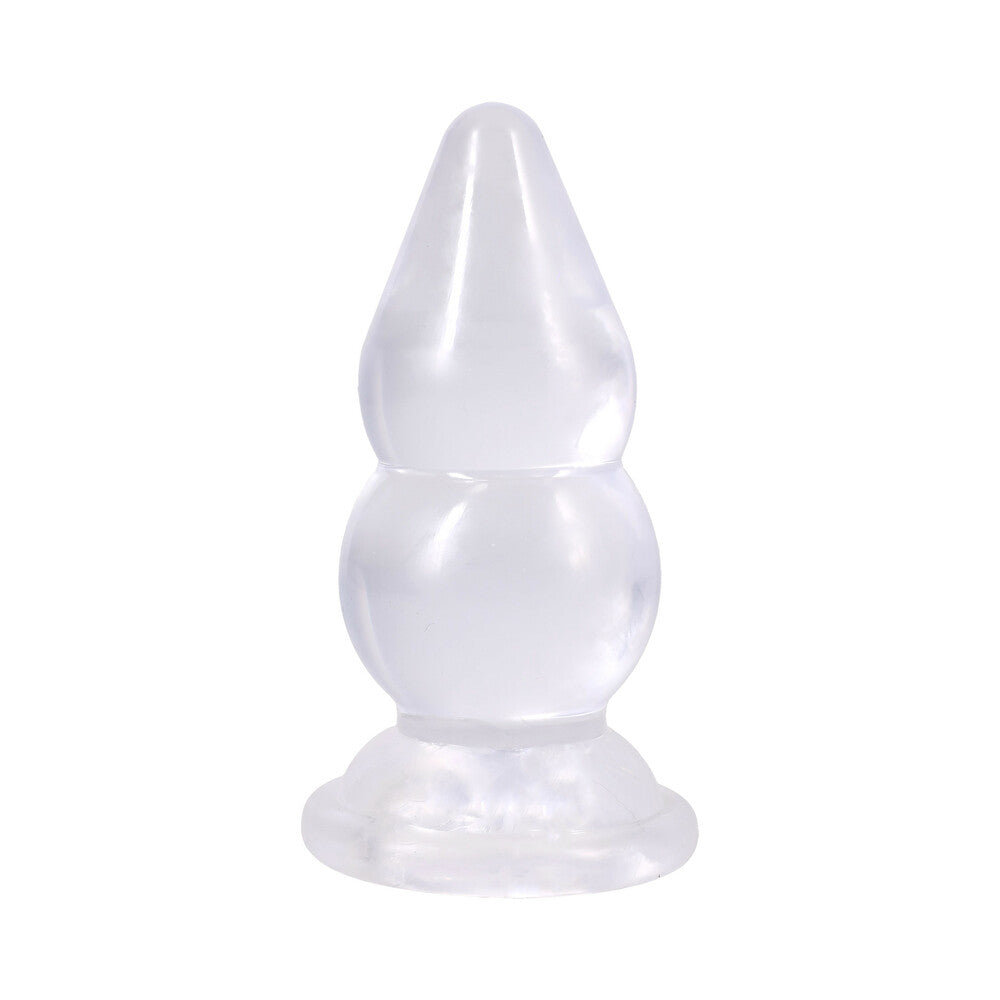DOC JOHNSON - CRYSTAL JELLIES DOUBLE POP PLUG 15 CM TRANSPARENTE