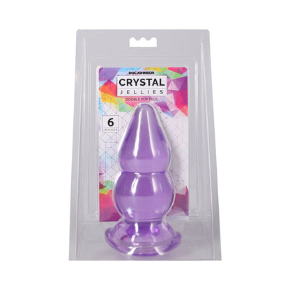DOC JOHNSON - CRYSTAL JELLIES DOUBLE POP PLUG 15 CM ROXO