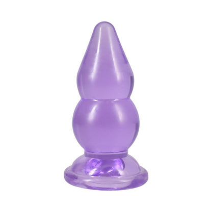 DOC JOHNSON - CRYSTAL JELLIES DOUBLE POP PLUG 15 CM ROXO