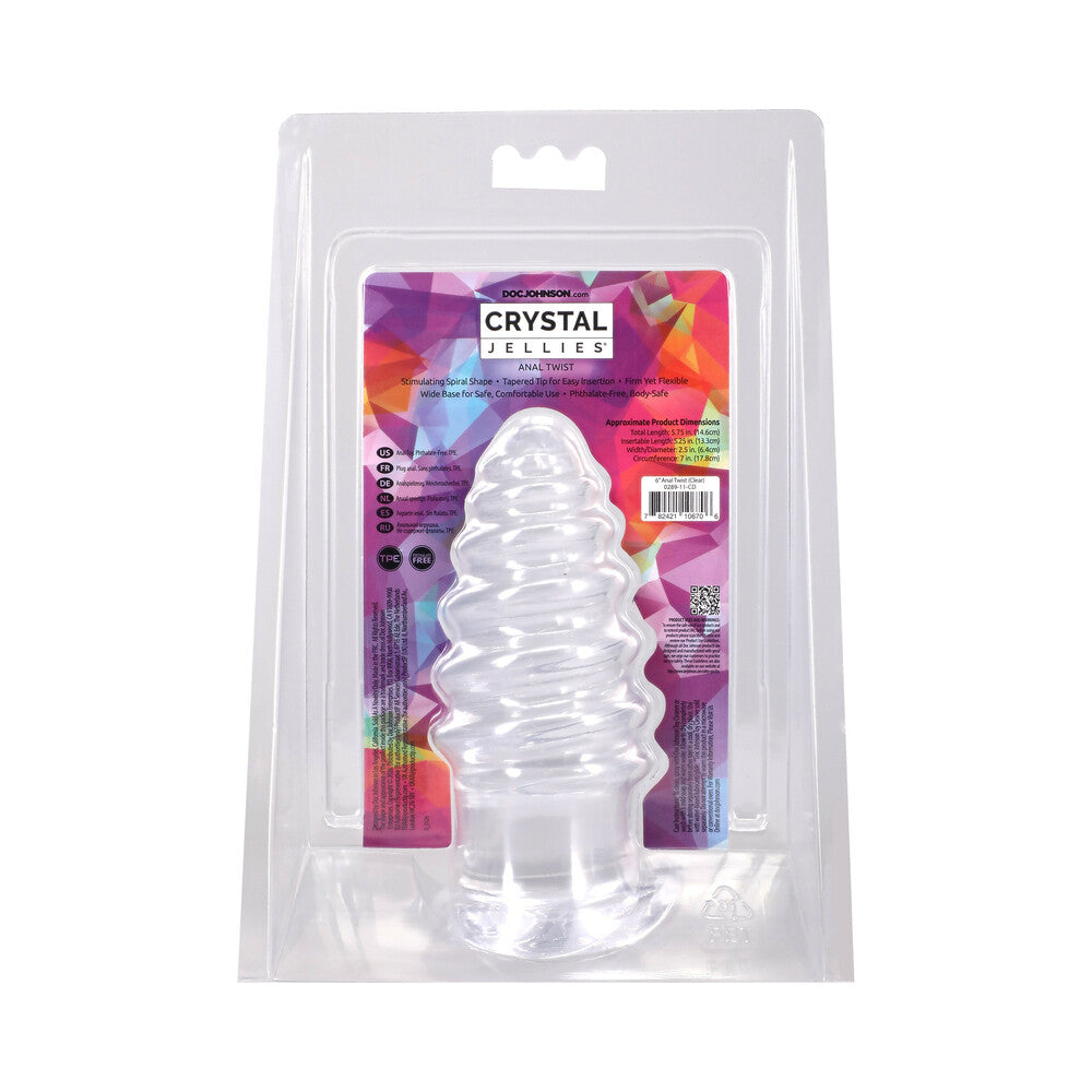 DOC JOHNSON - CRYSTAL JELLIES ANAL TWIST 15 CM TRANSPARENTE