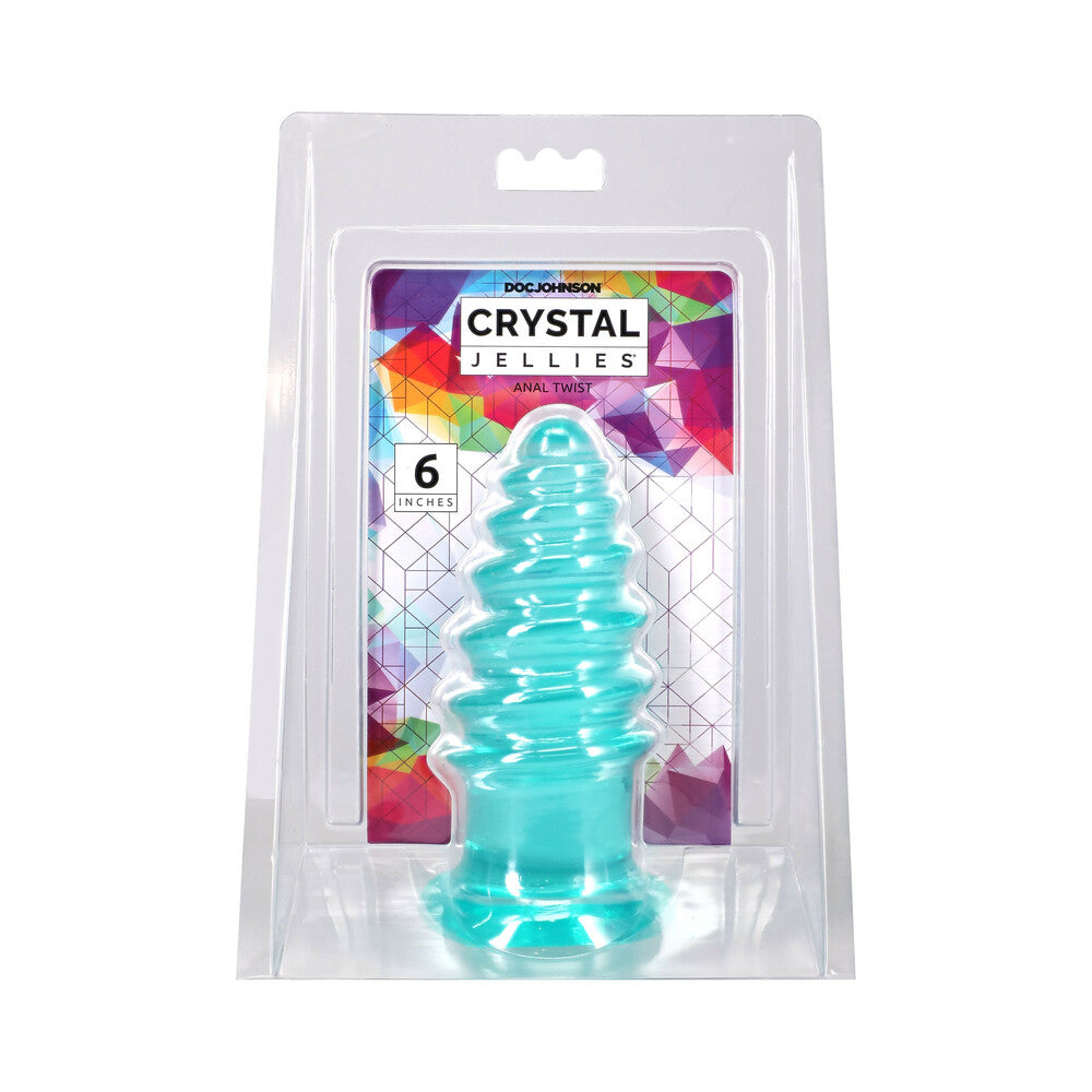 DOC JOHNSON - CRYSTAL JELLIES ANAL TWIST 6 POL. VERDE-AZULADO