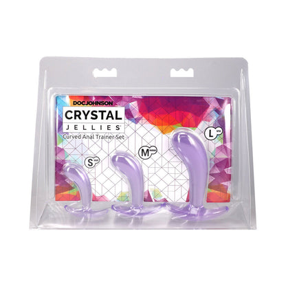 DOC JOHNSON - CONJUNTO DE TREINADOR ANAL CURVO CRYSTAL JELLIES ROXO