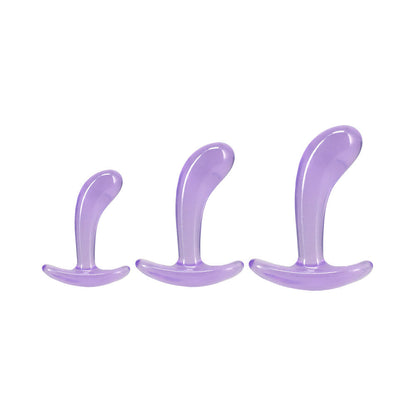 DOC JOHNSON - CONJUNTO DE TREINADOR ANAL CURVO CRYSTAL JELLIES ROXO
