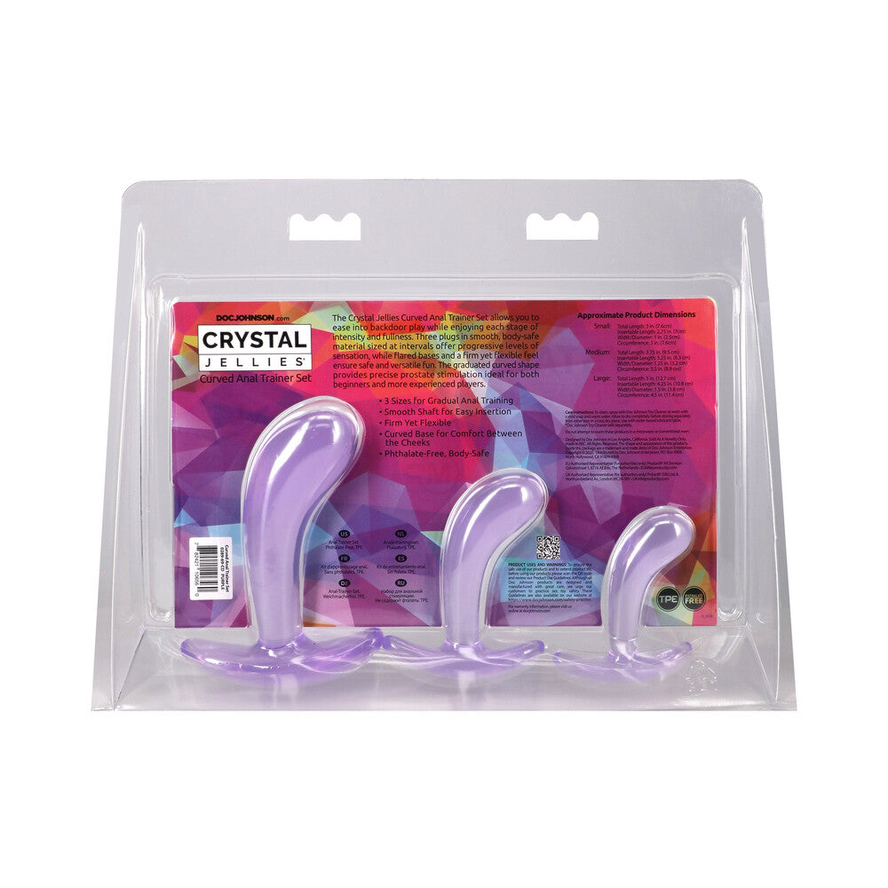 DOC JOHNSON - CONJUNTO DE TREINADOR ANAL CURVO CRYSTAL JELLIES ROXO