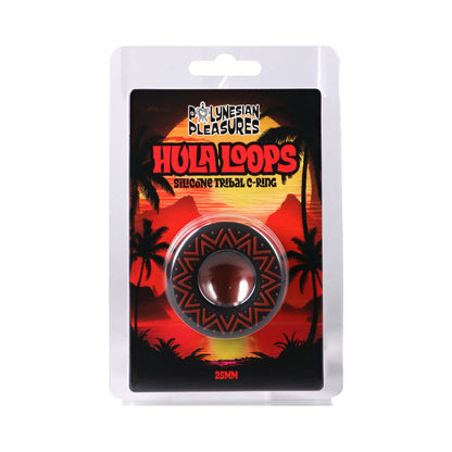 DOC JOHNSON - POLYNESIAN PLEASURES HULA LOOPS ANEL PENIAN TRIBAL EM SILICONE 25MM VERMELHO/PRETO