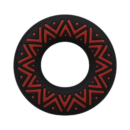DOC JOHNSON - POLYNESIAN PLEASURES HULA LOOPS ANEL PENIAN TRIBAL EM SILICONE 25MM VERMELHO/PRETO