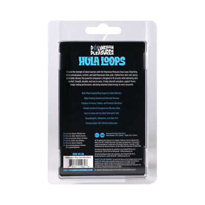 DOC JOHNSON - POLYNESIAN PLEASURES HULA LOOPS ANEL PENIAN DE SILICONE TRIBAL 25MM AZUL/PRETO