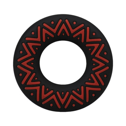 DOC JOHNSON - POLYNESIAN PLEASURES HULA LOOPS ANEL C TRIBAL EM SILICONE 35MM VERMELHO/PRETO