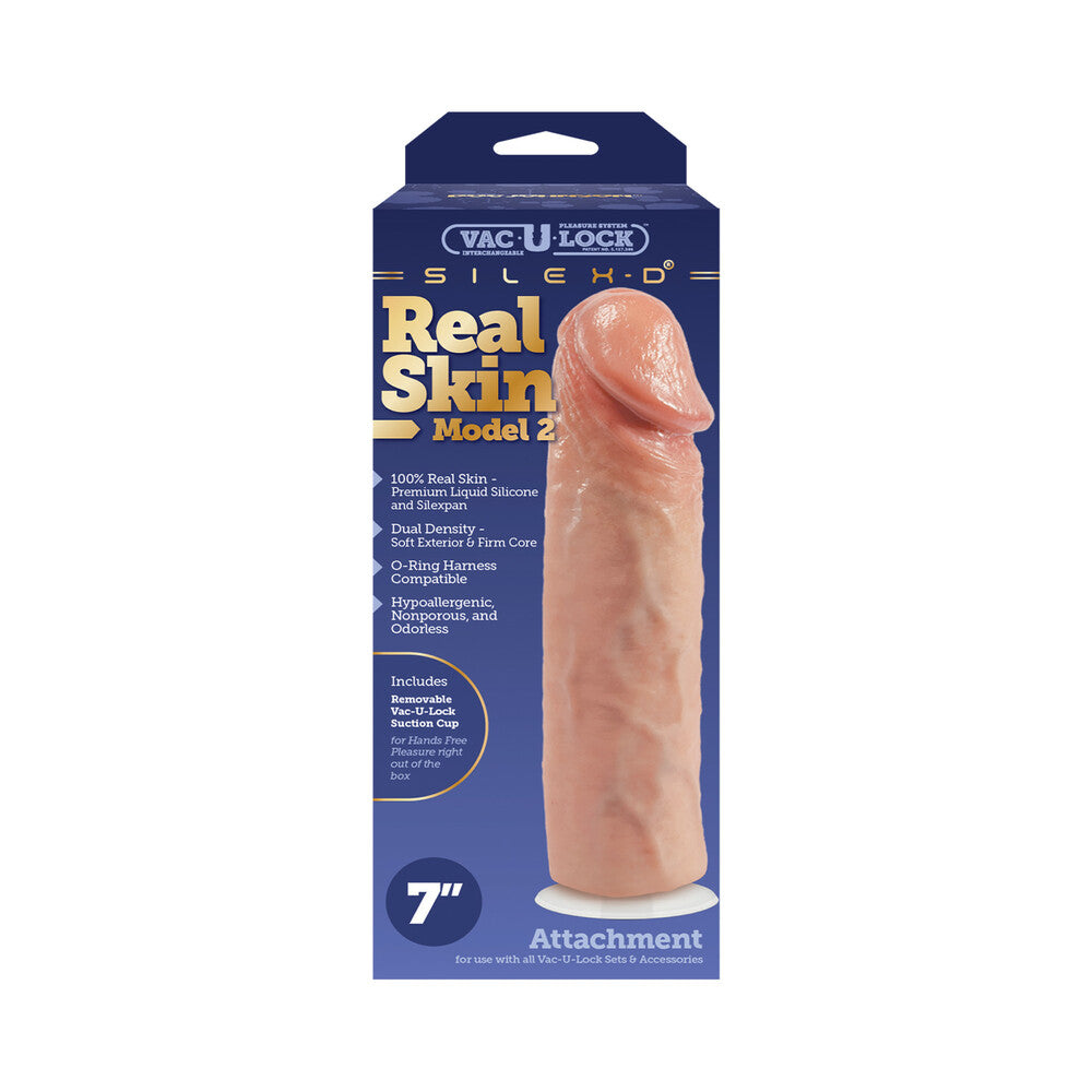 DOC JOHNSON - VAC-U-LOCK X SILEX-D MODELO 2 PREMIUM REAL SKIN 7 POL. BAUNILHA