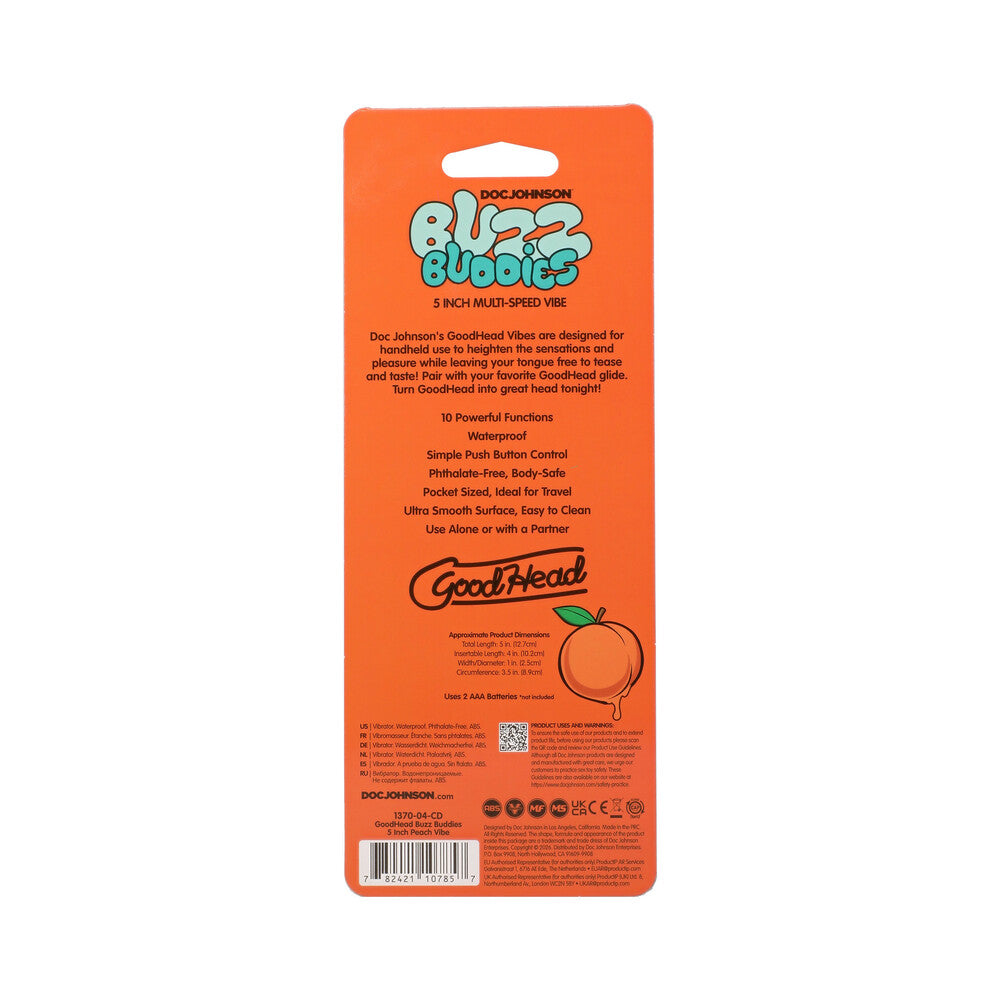 DOC JOHNSON - GOODHEAD BUZZ BUDDIES 5 IN. MULTI-SPEED VIBE PEACHES