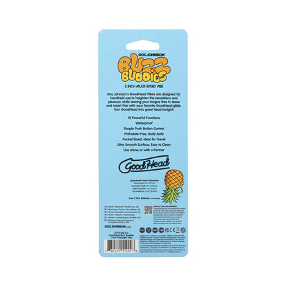 DOC JOHNSON - GOODHEAD BUZZ BUDDIES 5 IN. MULTI-SPEED VIBE PINEAPPLE