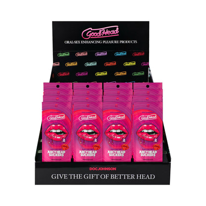 DOC JOHNSON - GOODHEAD JUICYHEAD SALIVATING SUCKERS TROPICAL FRUIT PUNCH EMBALAGEM DE 2 UNIDADES DISPLAY DE 16 PEÇAS