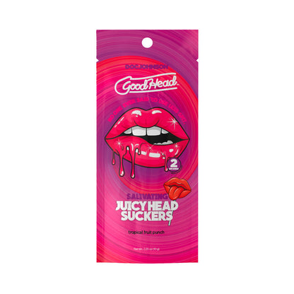DOC JOHNSON - GOODHEAD JUICYHEAD SALIVATING SUCKERS TROPICAL FRUIT PUNCH EMBALAGEM DE 2 UNIDADES DISPLAY DE 16 PEÇAS