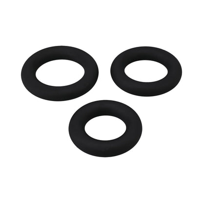 DOC JOHNSON - CONJUNTO DE 3 ANÉIS PENIANOS ACOLCHOADOS EM SILICONE TITANMEN PRETO