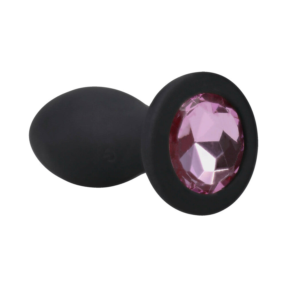 DOC JOHNSON - BOOTY BLING VIBRADOR ANAL DE SILICONE COM JOIA 3 POLEGADAS ROSA