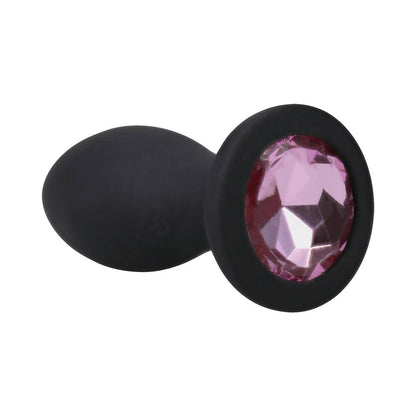 DOC JOHNSON - BOOTY BLING VIBRADOR ANAL DE SILICONE COM JOIA 3 POLEGADAS ROSA