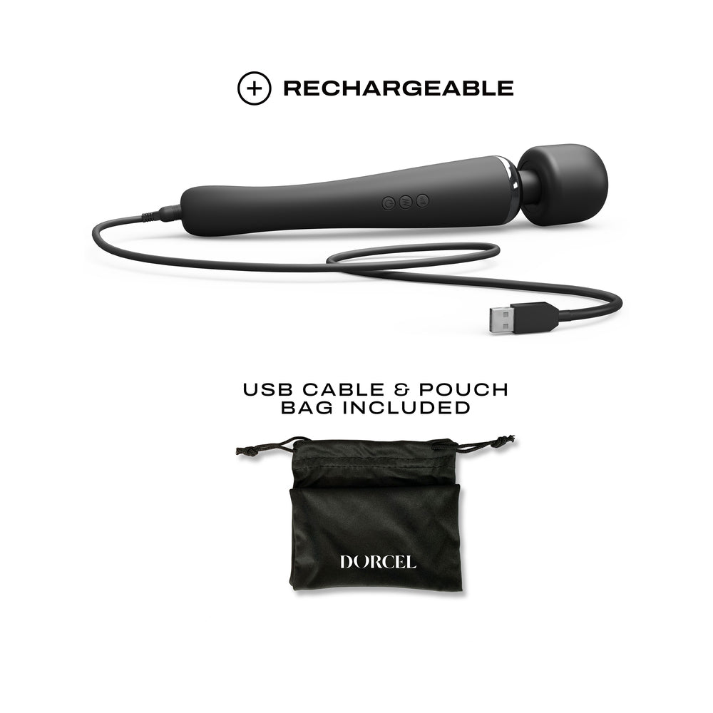 LOVELY PLANET - VIBRADOR RECARREGÁVEL DORCEL MEGAWAND PRETO