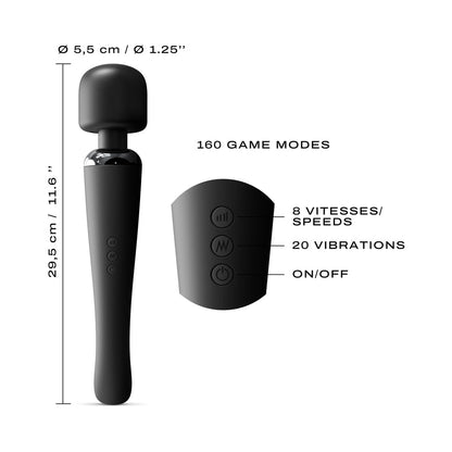 LOVELY PLANET - VIBRADOR RECARREGÁVEL DORCEL MEGAWAND PRETO
