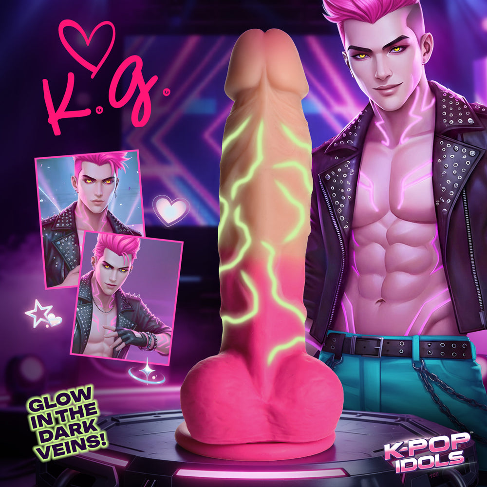XR BRANDS - DILDO DE SILICONE K.G. K-POP IDOLS COM BOLAS