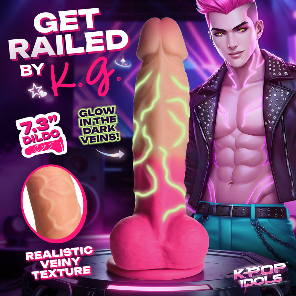 XR BRANDS - DILDO DE SILICONE K.G. K-POP IDOLS COM BOLAS