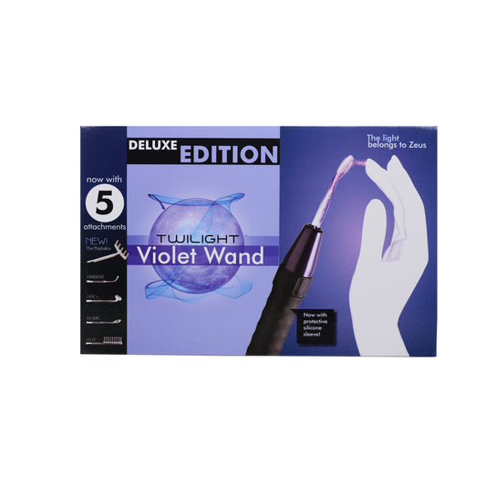 XR BRANDS - ZEUS ELECTROSEX DELUXE EDITION TWILIGHT VIOLET WAND COM 5 ACESSÓRIOS