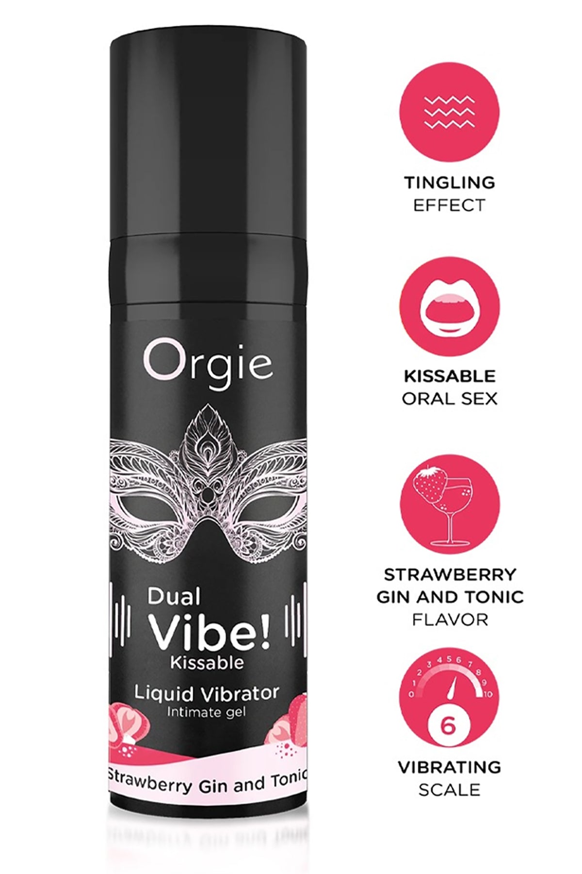 ORGIE - DUAL VIBE! STRAWBERRY GIN & TONIC KISSABLE LIQUID VIBRATOR