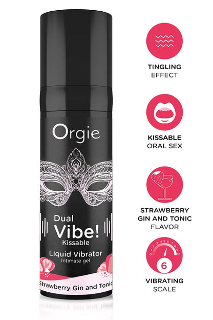 ORGIE - DUAL VIBE! STRAWBERRY GIN & TONIC KISSABLE LIQUID VIBRATOR