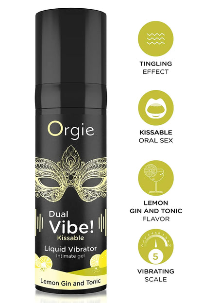 ORGIE - DUAL VIBE! LEMON GIN & TONIC KISSABLE LIQUID VIBRATOR