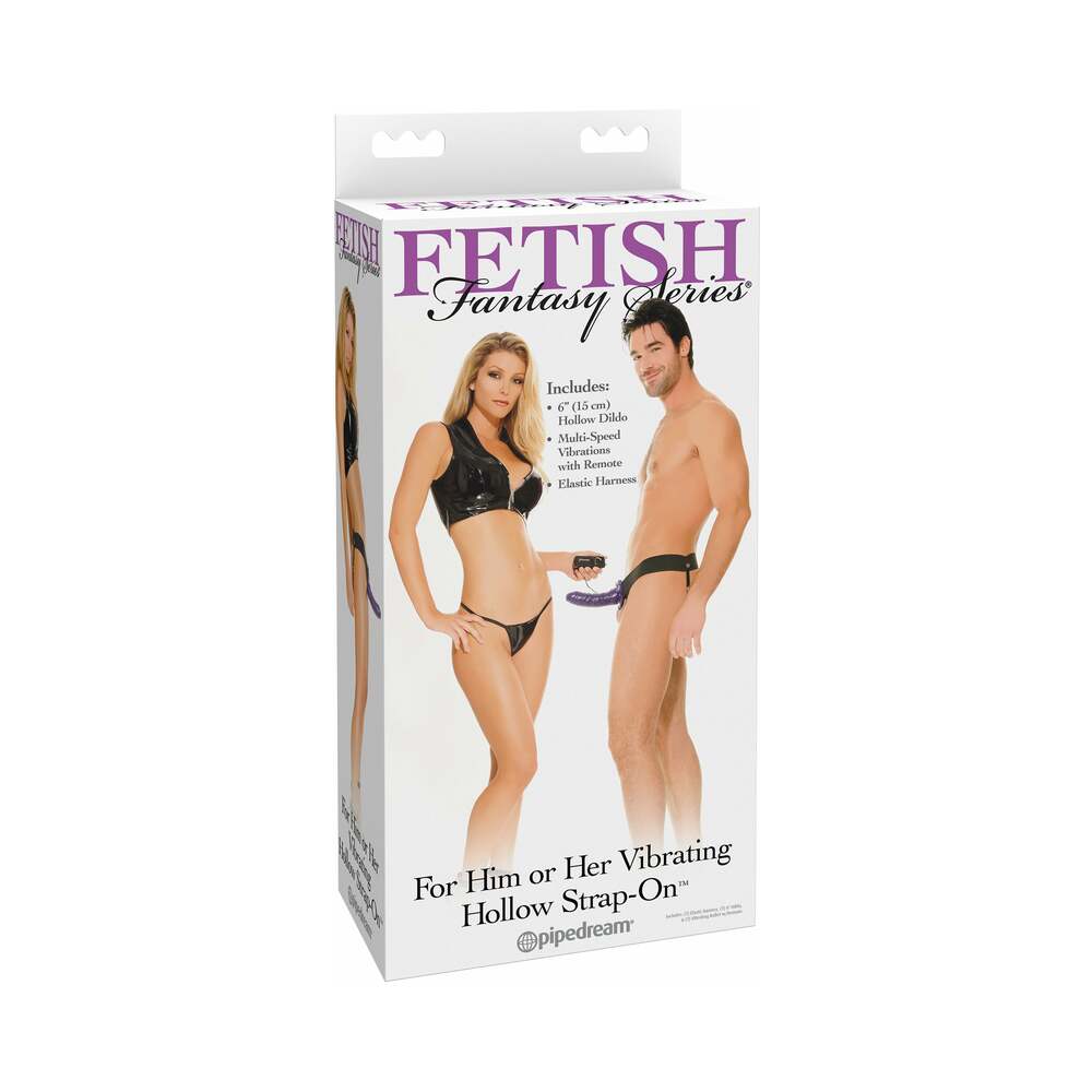 PIPEDREAM - FETISH FANTASY SERIES FOR HIM OR HER VIBRATING 6 IN. HOLLOW STRAP-ON