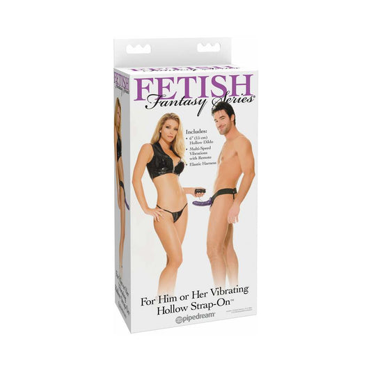 PIPEDREAM - FETISH FANTASY SERIES FOR HIM OR HER VIBRATING 6 IN. HOLLOW STRAP ON