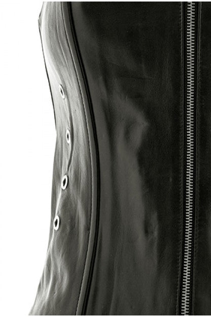CORSET NEGRO,CUERO C/TANGA TM