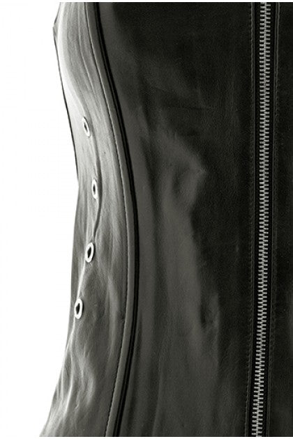 STORMY LEATHER - CORSET NEGRO,CUERO C/TANGA TM