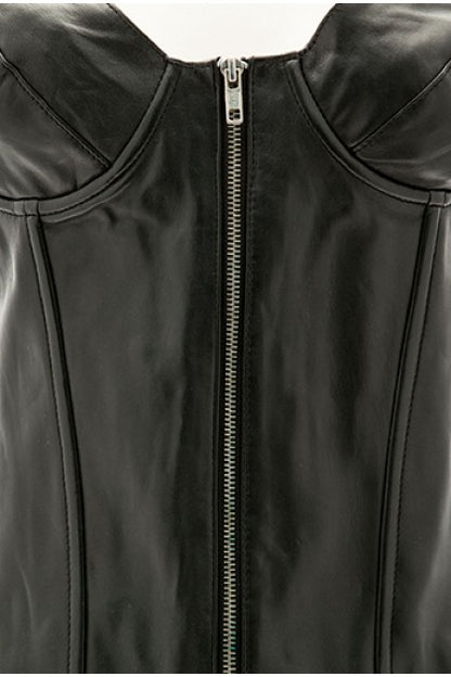 STORMY LEATHER - CORSET NEGRO,CUERO CREMALLERA TM