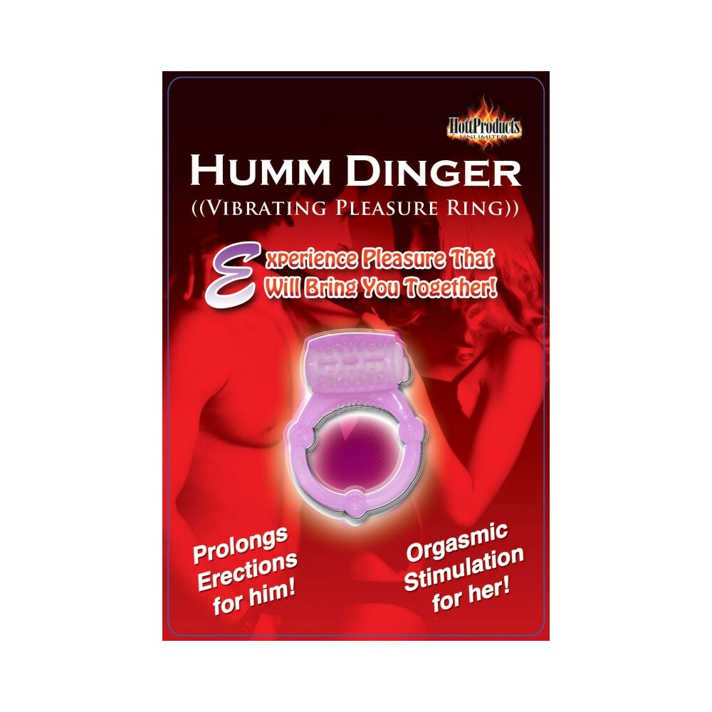 HOTT PRODUCTS - ANEL PENIAN VIBRATÓRIO DUPLO HUMM DINGER (MAGENTA)