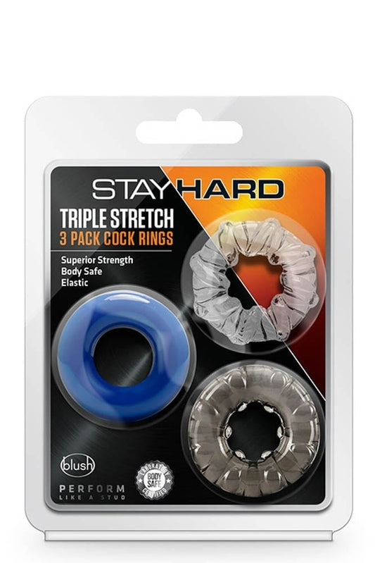 BLUSH - STAY HARD TRIPLE STRETCH 3PACK COCKRINGS
