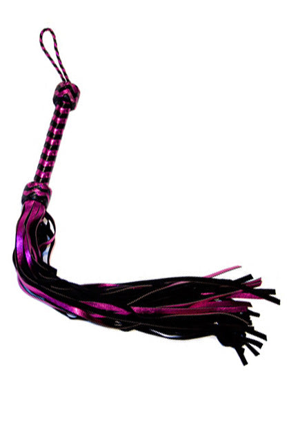 ZAHARA - FLOGGER 55 CM CUERO METALICO LILA